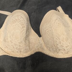 Lace Underwire Bra - Beige